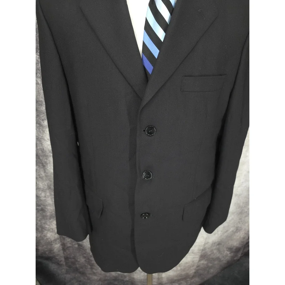 Gianfranco Ruffini  Blazer Jacket Mens 40S Black Sports Coat 3 Buttons Business‎